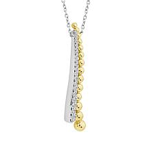 10K Two-Tone Gold 1/4ctw Diamond Wave Fashion Necklace