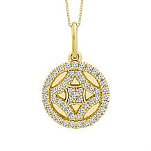10K Yellow Gold 1/5ctw Diamond Round Fashion Pendant with Chain