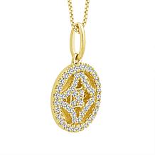 10K Yellow Gold 1/5ctw Diamond Round Fashion Pendant with Chain