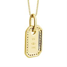 10K Yellow Gold 1/6ctw Diamond Dog Tag Pendant with Chain