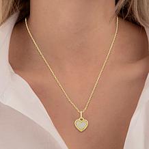 10K Yellow Gold 1/6ctw Pavé Diamond Heart Pendant with Chain