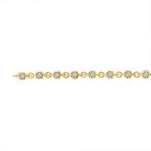 10K Yellow Gold 1ctw Diamond Station Line Bracelet 