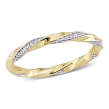 10K Yellow Gold .25ctw Diamond Twist Eternity Band Ring