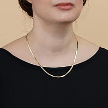 10K Yellow Gold Flat Imperial Herringbone Chain with Lobster Clasp