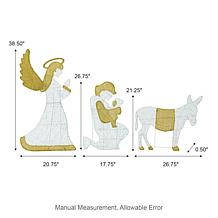 11-Piece Lighted 2D Iridescent Fabric Nativity Scene