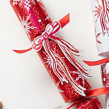 12-Pack Christmas Party Crackers with Snowflake Design