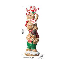 12.5" H Christmas Resin Stacked Gingerbread Table Decor