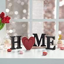 13-Piece Wooden Interchangeable HOME Tabletop Sign w/ Seasonal Icons