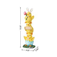 13.25" Easter Resin Table Decor with Stacked Yellow Ducks