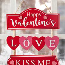 13.50"H Valentine's Wooden LOVE Word Sign Door Hanger