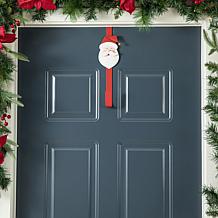 14" H Christmas Metal Elf, Snowman and Santa Wreath Hanger - Set of 3