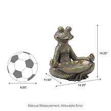 14.25"H Bronze MGO Yoga Frog Statue