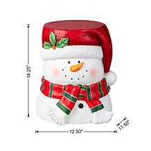 14.25"H Christmas Snowman MGO Stool or Accent Table
