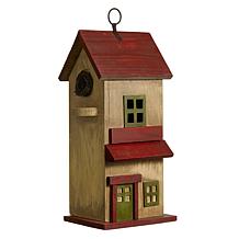14.25"H Distressed Wood Cottage Decorative Outdoor Garden Birdhouse