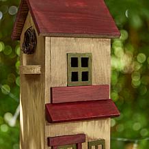 14.25"H Distressed Wood Cottage Decorative Outdoor Garden Birdhouse