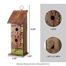 14.5"H Vintage Pallet Distressed Solid Wood Duplex Garden Birdhouse