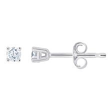 14K Gold .10ctw White Diamond Round Stud Earrings