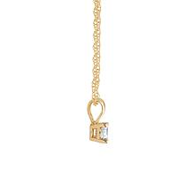 14K Gold .25ct White Diamond Round Pendant with Chain