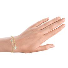 14K Gold Diamond and Mother-of-Pearl Flexible Wrap Bangle Bracelet