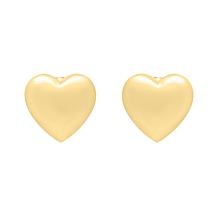 14K Gold Heart Stud Earrings