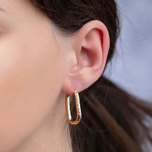 14K Gold Oval Hoop Earrings