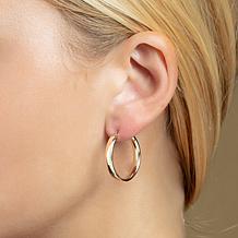 14K Gold Wedding Band Hoop Earrings 