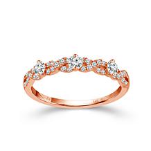 14K Pink Gold 1/3ctw Diamond Twisting Rows Anniversary Ring