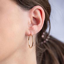 14K Polished Gold Round Tube Hoop Earrings  