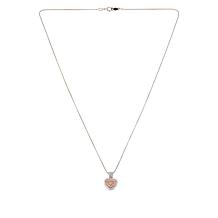 14K Two-Tone .25ct Pink and White Diamond Heart Pendant with Chain