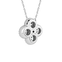 14K White Gold 1/2ctw Diamond Clover Drop Necklace