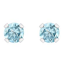 14K White Gold 3mm Round Gemstone Stud Earrings