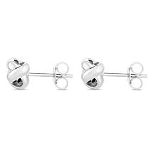 14K White Gold Polished Love Knot Stud Earrings