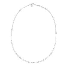 14K White Gold Polished Paperclip Necklace - 18"
