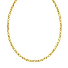 14K Yellow Gold 18" Oval Rolo Link Necklace Pear Lobster Clasp 