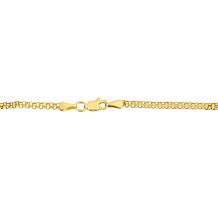14K Yellow Gold 2-Row Chain Bismark 7-1/4" Bracelet