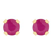 14K Yellow Gold 3mm Round Gemstone Stud Earrings
