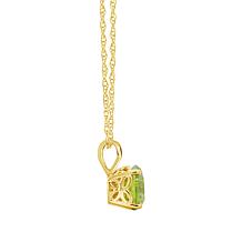 14K Yellow Gold 7mm Round Butterfly Gemstone Pendant with Chain