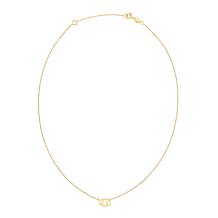 14K Yellow Gold Cancer Zodiac Sign Necklace