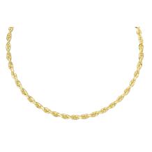14K Yellow Gold Diamond-Cut Semi-Solid Rope Chain Necklace - 18"