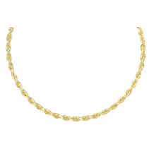 14K Yellow Gold Diamond-Cut Semi-Solid Rope Chain Necklace - 18"
