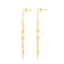 14K Yellow Gold Pebble Dangle Earrings