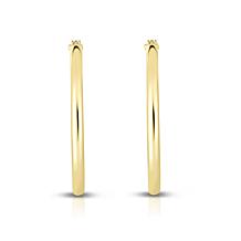 14K Yellow Gold Polished Round Hoop Earring