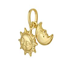 14K Yellow Gold Sun and Moon Pendant