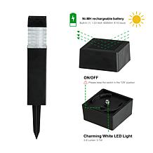 15.25"H Set of 6 Solar Powered Transparent Lens Pathway Stake Light