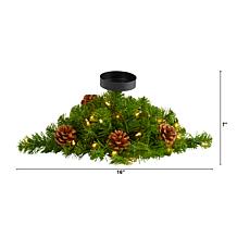 16 in. Christmas Pine Candelabrum with 35 Lights and Pine Cones