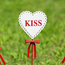 16" Valentine's Heart Yard Stakes 3-piece Set