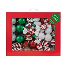 160ct Christmas Whimsical Red & Green Deluxe Shatterproof Ornaments
