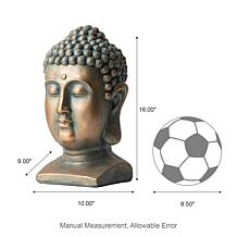 16"H MGO Faux Bronze Buddha Head Garden Statue