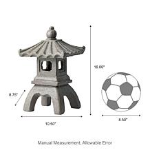 16"H MGO Faux Concrete Pagoda Garden Statue