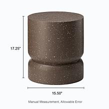 17.25"H MGO Faux Terrazzo Garden Stool, Planter Stand, or Accent Table